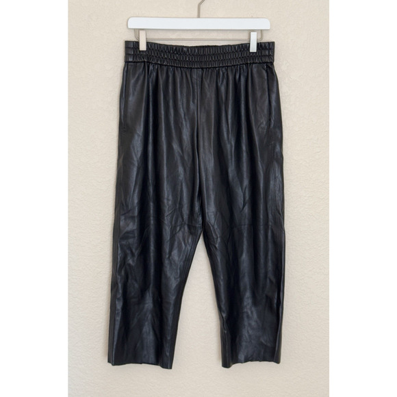 Alice + Olivia Women's Faux Leather Pants Black Medium Moto Chic Biker Girl Edgy - Picture 1 of 14